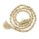 Light Brown Wood Geometric Handmade Beaded Garland W/ Tassel - Image 2