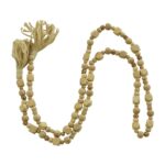 Light Brown Wood Geometric Handmade Beaded Garland W/ Tassel - Image 3