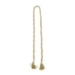 Light Brown Wood Geometric Handmade Beaded Garland W/ Tassel - Image 4