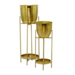 Gold Metal Planter W/ Removable Stand - Set of 2 - Image 4