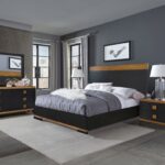 Bergamo Queen Bedroom Collection Rustic Honey & Black - Solid Wood