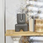 Black Ceramic Abstract U-Shaped Vase