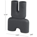 Black Ceramic Abstract U-Shaped Vase - Image 3