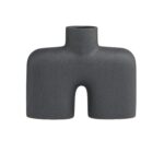 Black Ceramic Abstract Arched Vase - Image 2