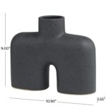 Black Ceramic Abstract Arched Vase - Image 3