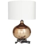 Glass Gourd Style Base Table Lamp with Drum Shade - Image 3