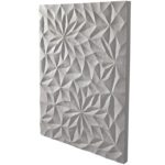White Wooden Geometric Carved Wall Decor - Image 3