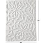 White Wooden Geometric Carved Wall Decor - Image 5