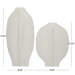 White Ceramic Textured Vase, Set of 2 - Image 4