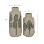 Beige Ceramic Leaf Vase, Set of 2 - Image 5