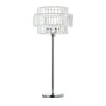 Silver Metal Table Lamp with Crystal Embellishments - Image 2