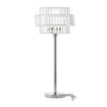Silver Metal Table Lamp with Crystal Embellishments - Image 3
