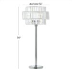 Silver Metal Table Lamp with Crystal Embellishments - Image 4