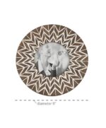 Round Brown Carved Wood Picture Frame W/ Chevron Pattern - Image 3