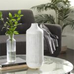 White Metal Textured Vase