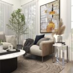 White Marble Accent Table with Silver Metal Legs - Image 3