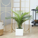 White Fiberglass Fern Silk Plant