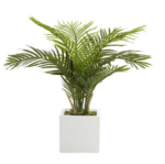 White Fiberglass Fern Silk Plant - Image 2