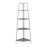 Black Metal Indoor Outdoor Tall Folding 4 Shelves Bakers Rack - Image 2