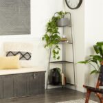 Black Metal Indoor Outdoor Tall Folding 4 Shelves Bakers Rack