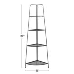 Black Metal Indoor Outdoor Tall Folding 4 Shelves Bakers Rack - Image 4