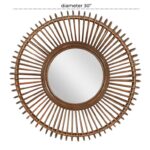 Brown Wood Bohemian Wall Mirror - Image 5