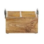 Brown Wood Floral Intricately Carved 4 Bottle Wine Holder - Image 4