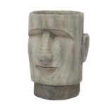 Brown Magnesium Oxide Indoor/ Outdoor Easter Island Head Planter - Image 2