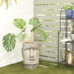 Brown Magnesium Oxide Indoor/ Outdoor Easter Island Head Planter