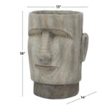 Brown Magnesium Oxide Indoor/ Outdoor Easter Island Head Planter - Image 5
