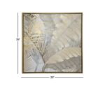 Brown Canvas Leaf Palm Framed Wall Art with Gold Frame - Image 6