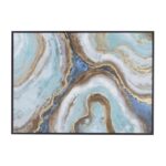 Blue Canvas Geode Enlarge Slice Framed Wall Art with Black Frame - Image 2
