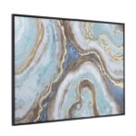 Blue Canvas Geode Enlarge Slice Framed Wall Art with Black Frame - Image 3