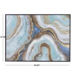 Blue Canvas Geode Enlarge Slice Framed Wall Art with Black Frame - Image 5