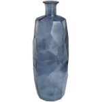 Blue Recycled Glass Tall Spanish Bottleneck Vase - Image 4