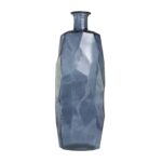 Blue Recycled Glass Tall Spanish Bottleneck Vase - Image 2