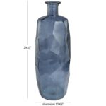 Blue Recycled Glass Tall Spanish Bottleneck Vase - Image 3
