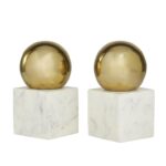 Gold Marble Orb Bookends - Image 2