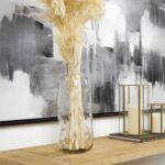 Gray Glass Vase with Bubble Texture