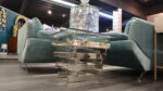 Square Glass Top End Table W/Stainless Steel Base - Image 4