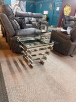 Square Glass Top End Table W/Stainless Steel Base - Image 2