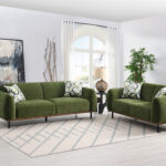 Tivoli Loveseat ONLY W/ 2 Pillows - Green Chenille