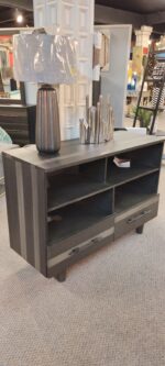 Reclaimed TV Panel W/ 2 Drawers - 100% Solid Wood - Image 4