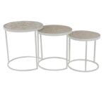 Metal Wood Nesting Table S/3