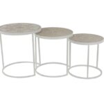 Metal Wood Nesting Table S/3