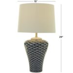 Dark Blue Ceramic Fish Table Lamp - Image 3
