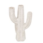 Cream Resin Cactus Tall Textured Indoor-Outdoor Planter - Image 3