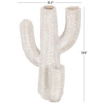 Cream Resin Cactus Tall Textured Indoor-Outdoor Planter - Image 4