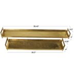 Brass Aluminum Metal Nesting Living Room Decor Tray with Metal Handles, Set of 2 - Image 4