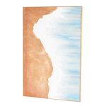 Blue Canvas Landscape Abstract Ocean Wave Living Room Framed Wall Art - Image 2